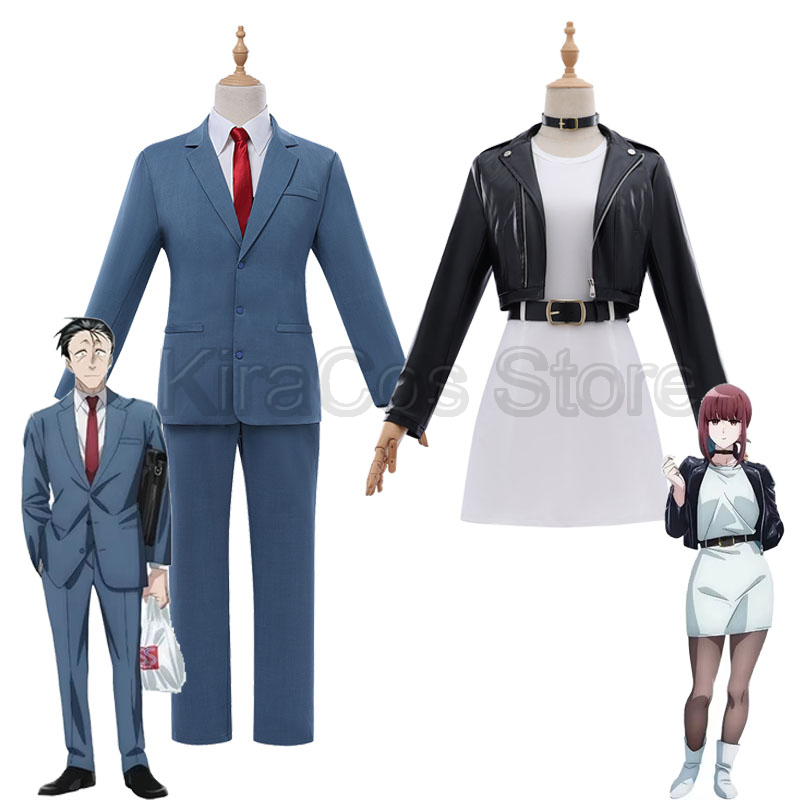 Anime Cosplay Couple - スーパーマーケットの裏側で喫煙する二人のコスプレセット ヤマダ黒ジャケット ササキグレーブルースーツ カップル用 アニメ ハロウィンコスチューム