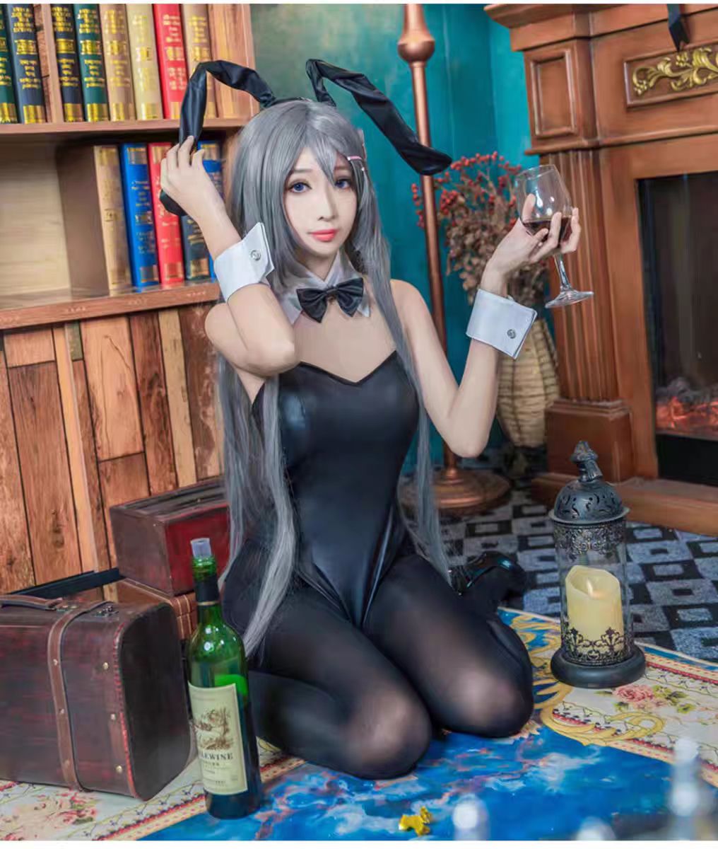 セクシーなバニーガール桜島麻衣コスプレ衣装ジャンプスーツバニ - Anime Cosplay Jumpsuit のレビューと価格
