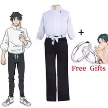 アニメコスプレセット ホワイトスタンドカラートップ ブラック - Anime Cosplay Couple のレビューと価格